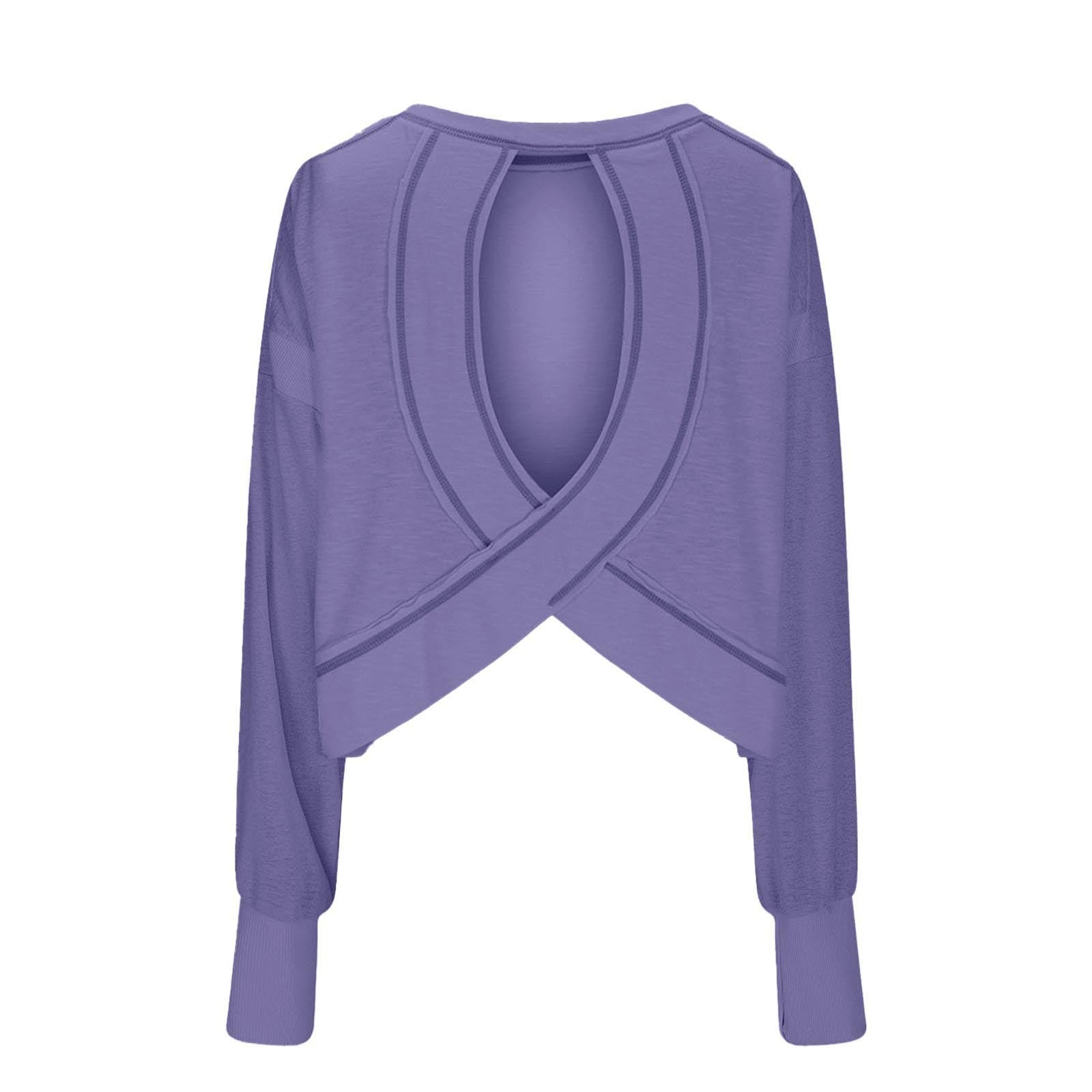 Backless Hollow Crop Long Sleeve T-Shirt