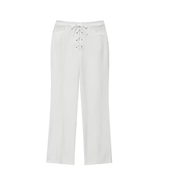 High Waist Flared PU Leather Pants