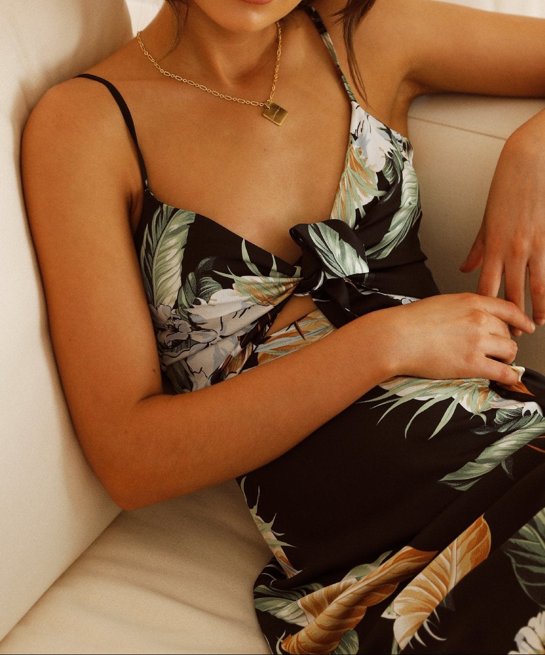 Boho Print Split Strap Maxi Dress