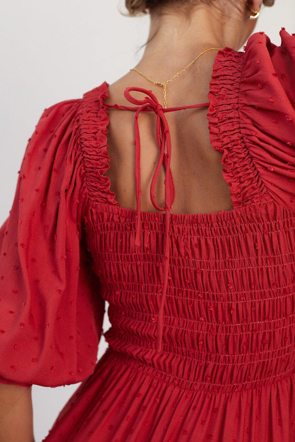 Off-Shoulder Ruffle Backless Maxi Dress