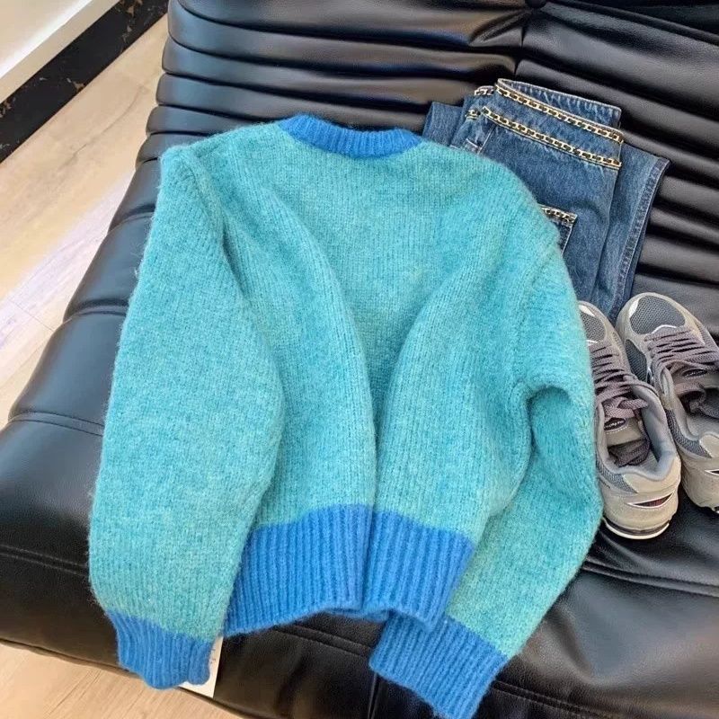 Relaxed Fit Knit Cardigan Sweater