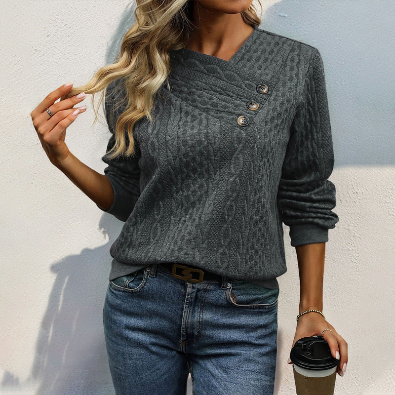 Cable Knit Button-Up Sweater