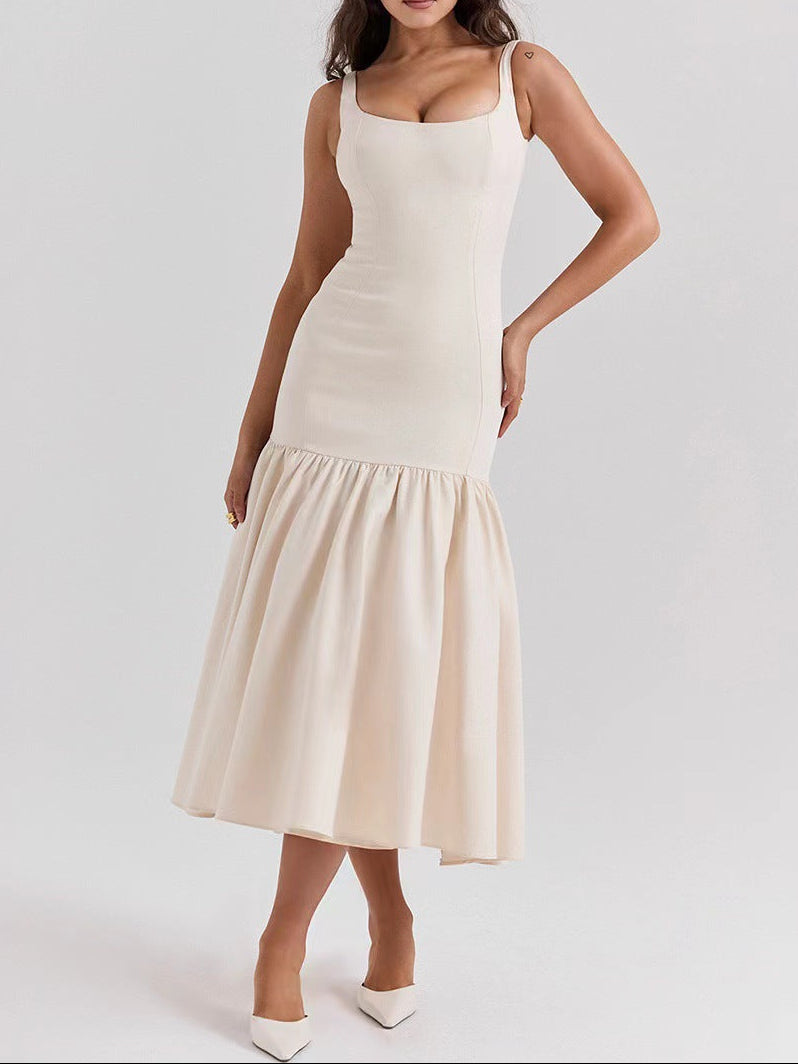 Women's Backless Cami Maxi Dress French Style