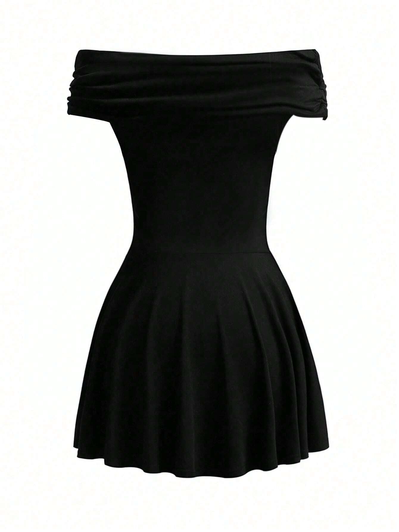 Off Shoulder High Waist Mini Dress