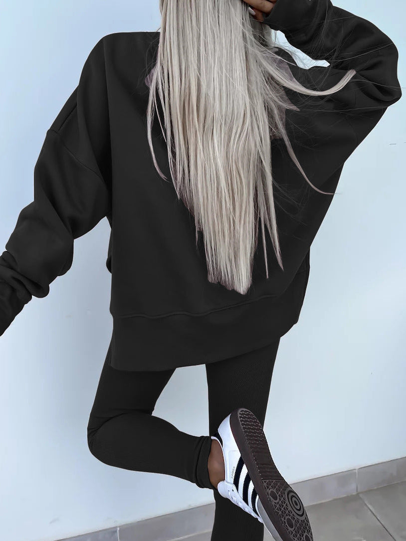 Women’s Oversized Sweatshirt and Leggings Set – Casual Tops for Women, Two-Piece Lounge Outfit