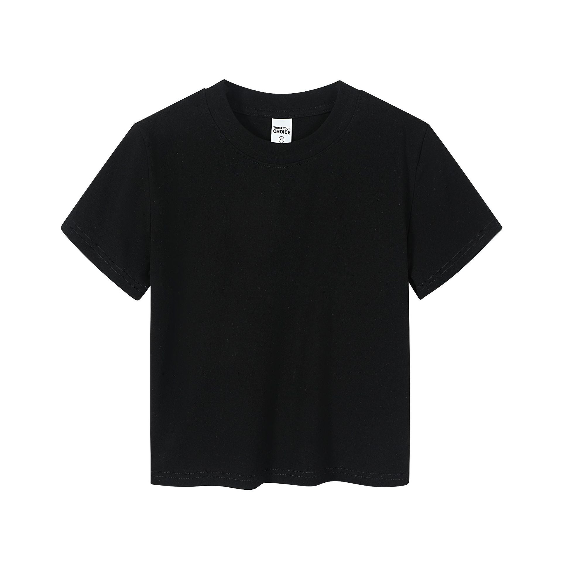 Basic White Short-Sleeve Crop Top