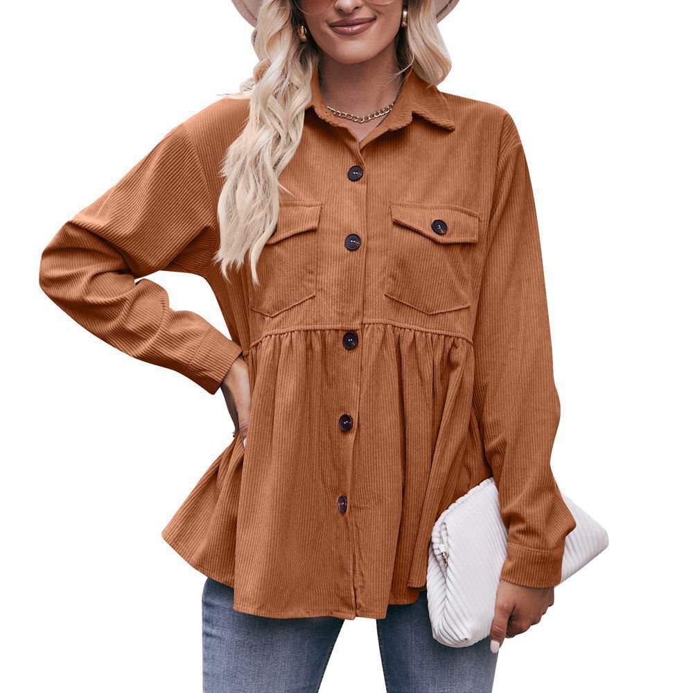 Casual Babydoll Corduroy Shirt