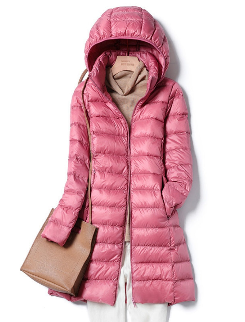 Long Hooded Quilted Coat