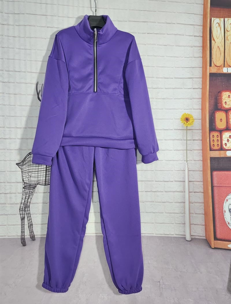 Cropped Zip-Up Jacket and Joggers Set