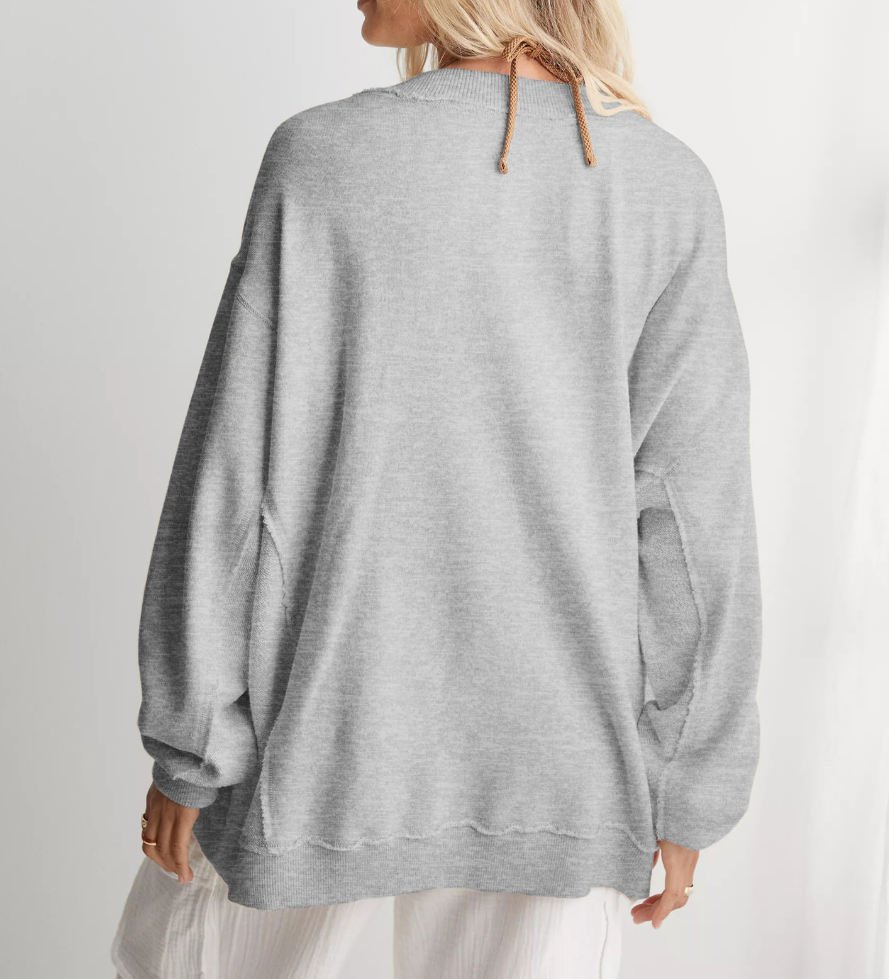 Women’s Loose Fit Hooded Knit Sweatshirt