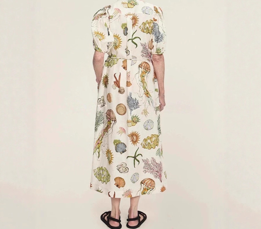 Casual Linen Short Sleeve Shirt Dress