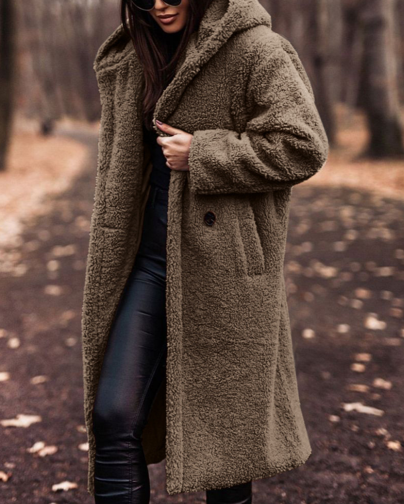 Longline Solid Alpaca Wool Coat