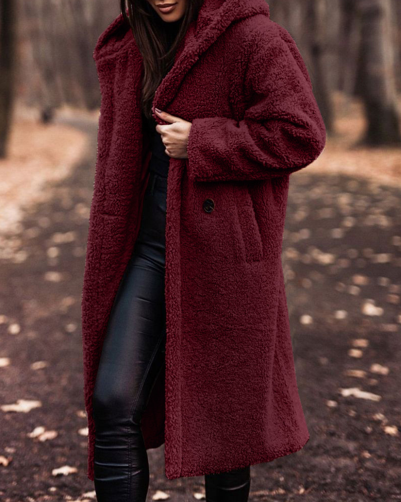 Longline Solid Alpaca Wool Coat
