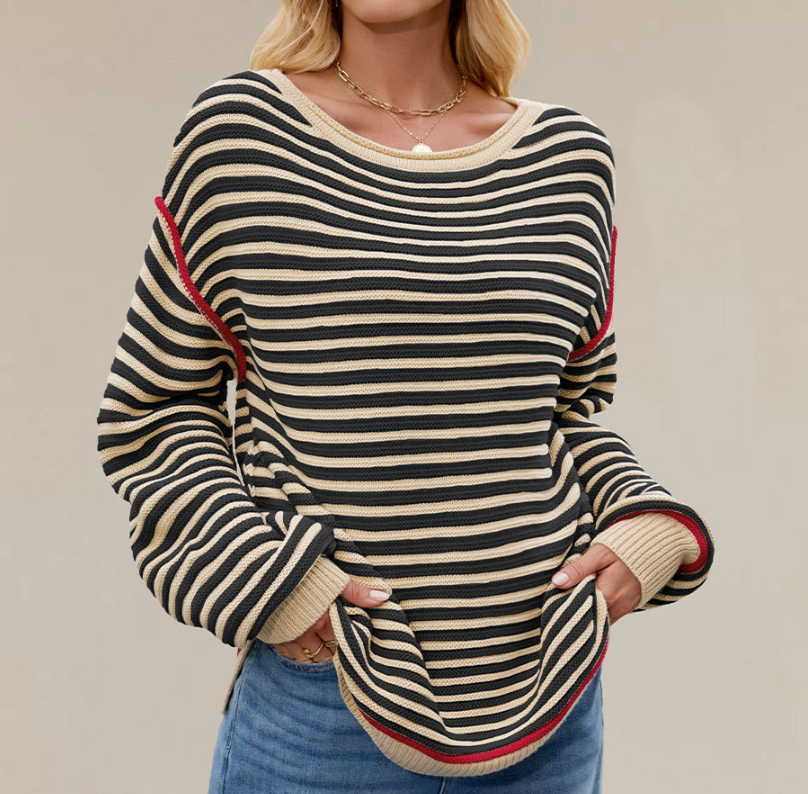 Women's Striped Knit Sweater