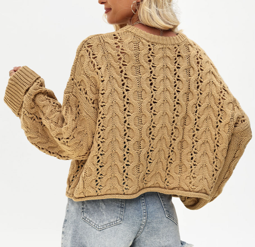 Women Solid Button Knit Sweater
