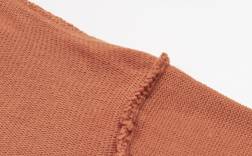 Solid Color Lantern Sleeve Knit Sweater