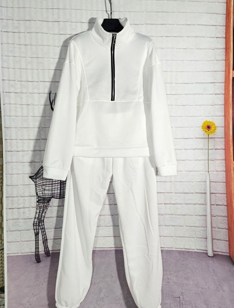 Cropped Zip-Up Jacket and Joggers Set