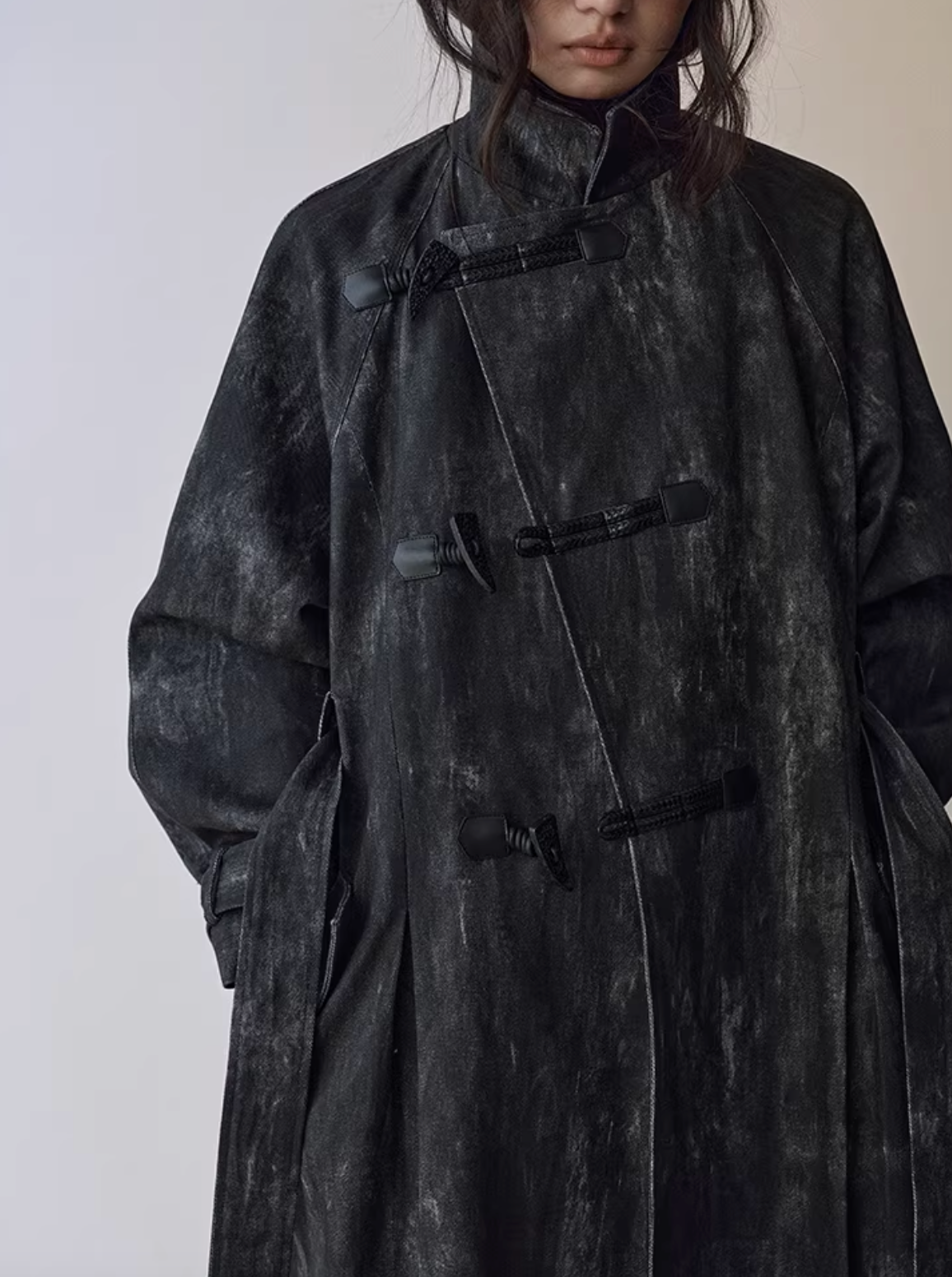 Gradient-Dyed Toggle Trench Coat