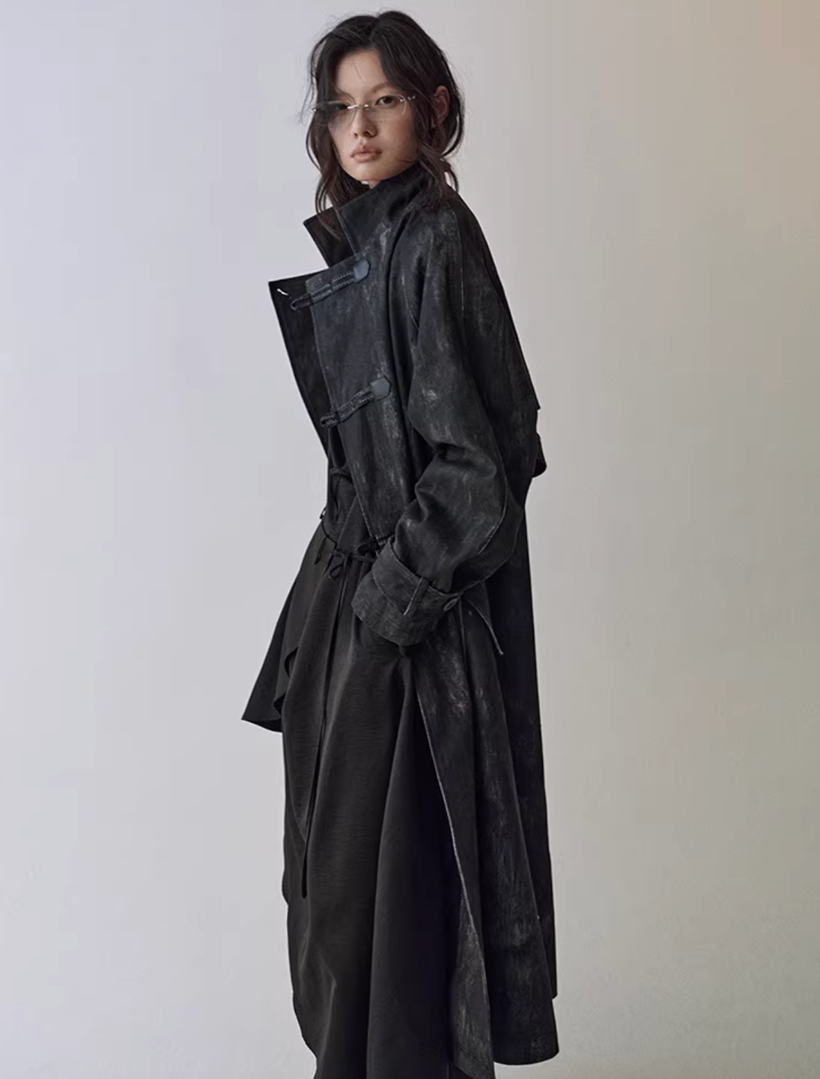 Gradient-Dyed Toggle Trench Coat