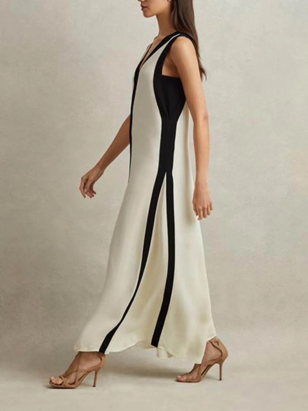 Colorblock V-Neck Strappy Dress | Casual Summer Resort Dress