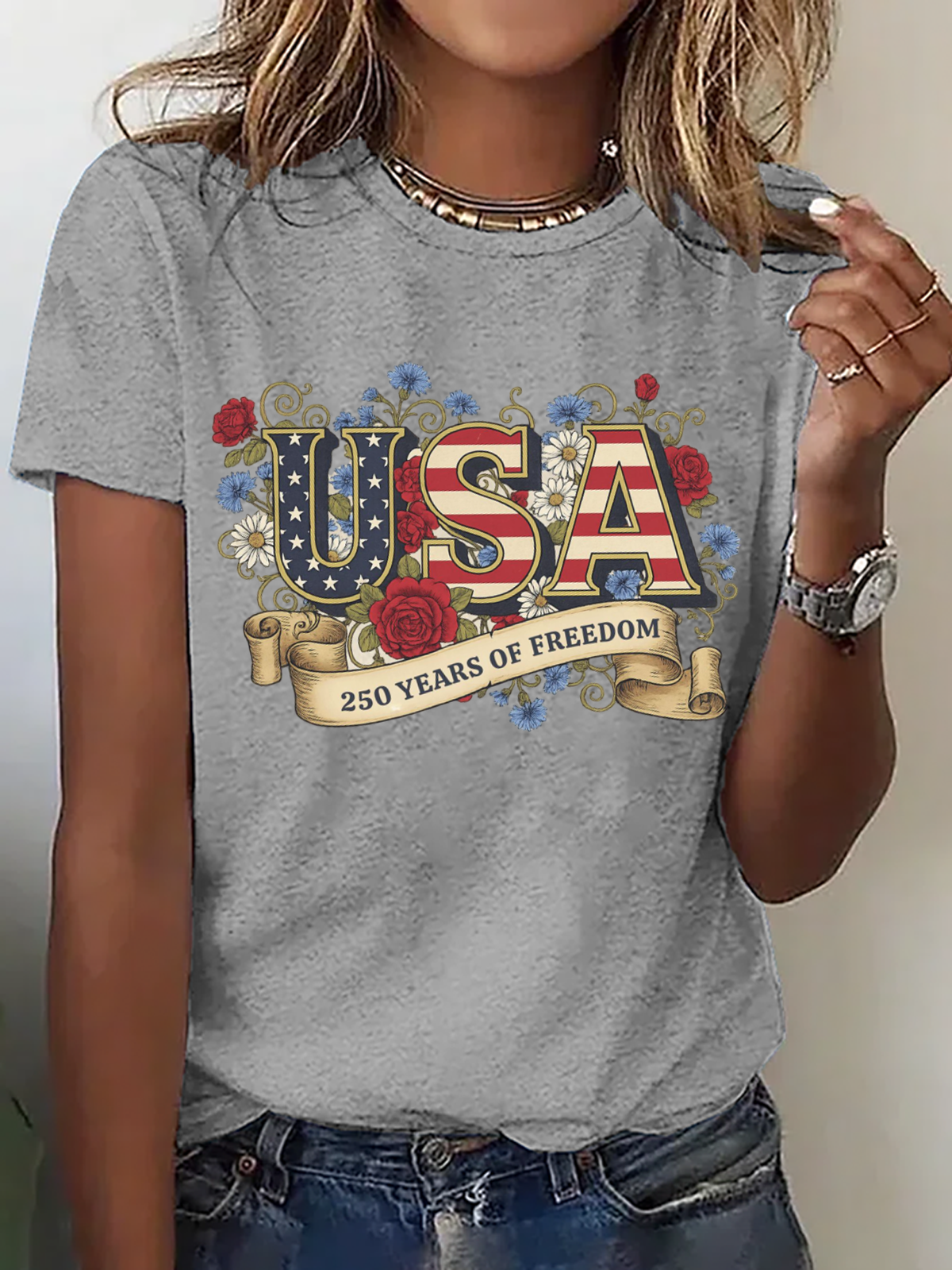 Casual Regular Fit Cotton Text Letters T-Shirt