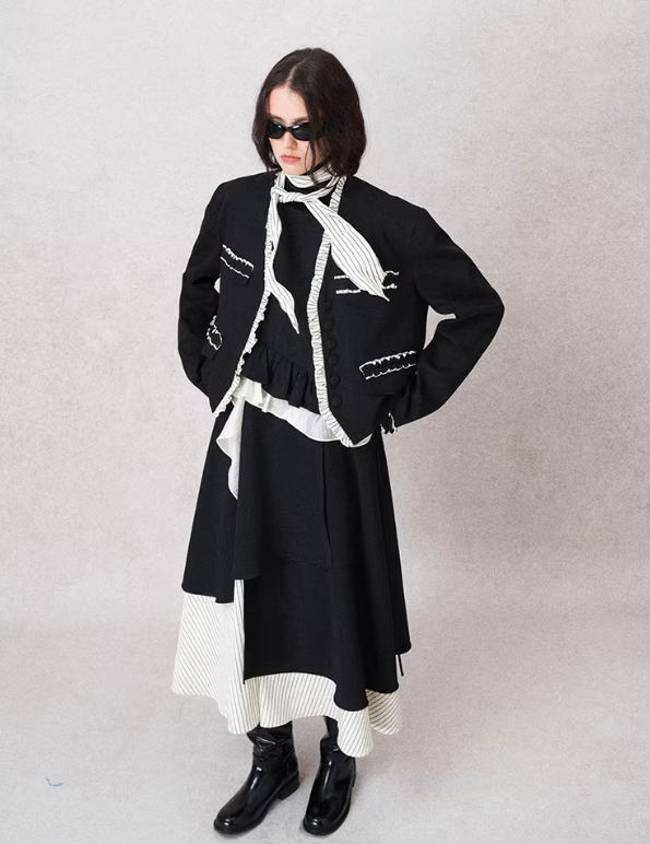 Modern Tweed-Inspired Casual Blazer