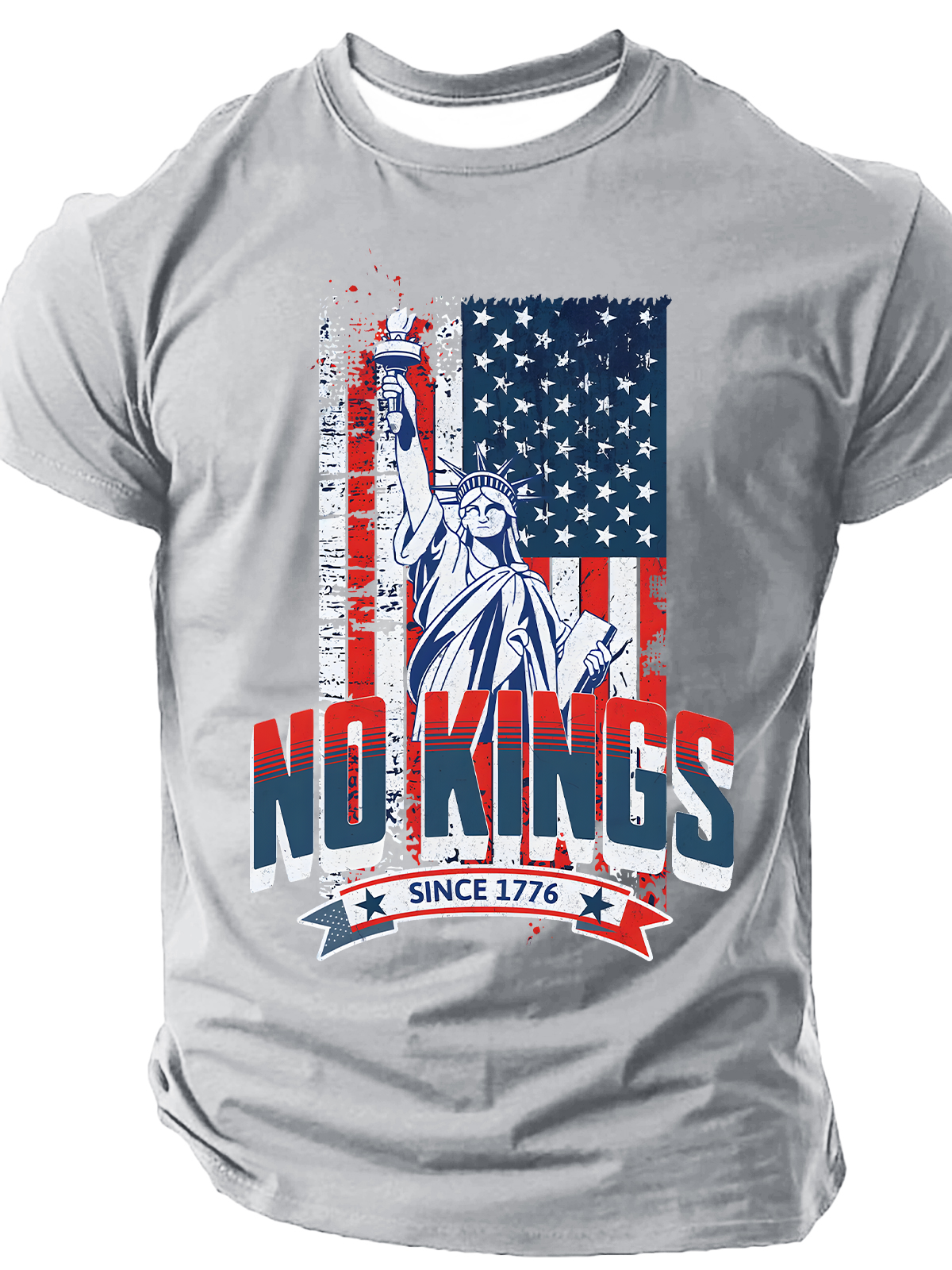 No Kings Since 1776 Statue Of Liberty Patriotic Cotton T-Shirt