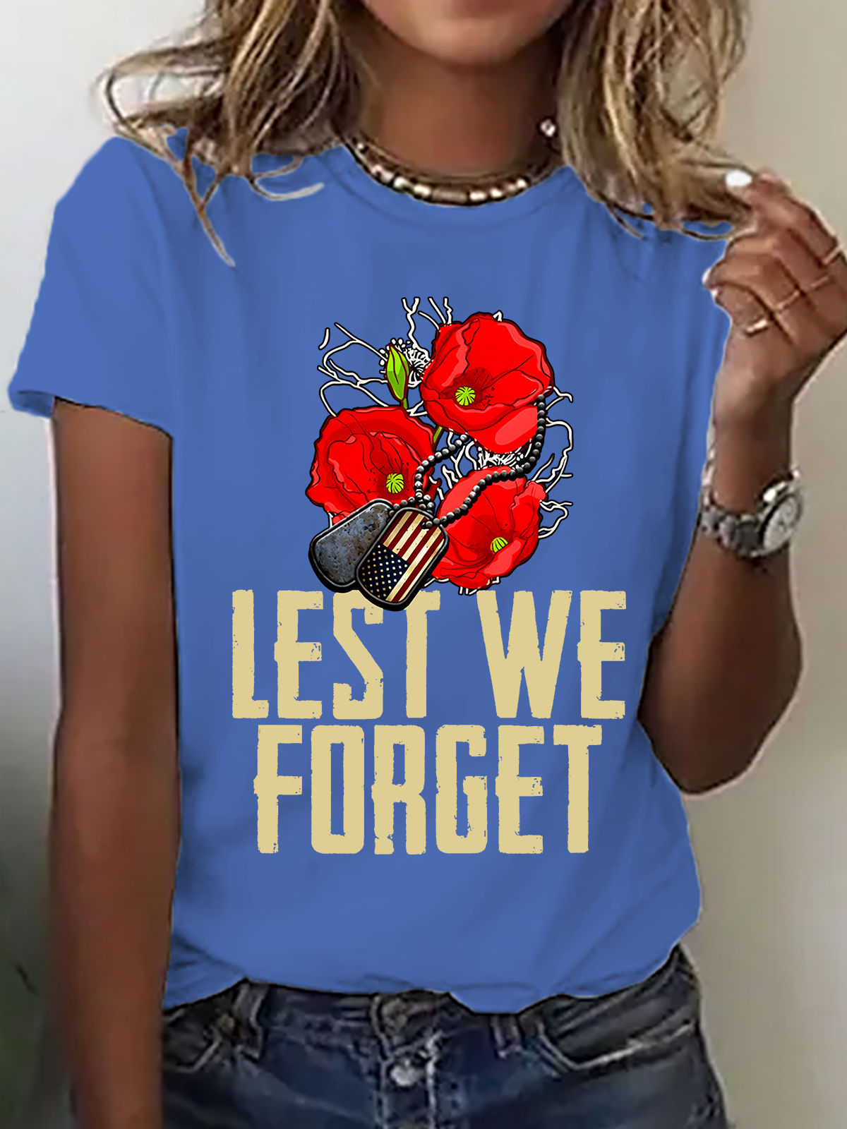 Lest We Forget,Veteran's Day Shirt, Memorial Day Cotton T-Shirt
