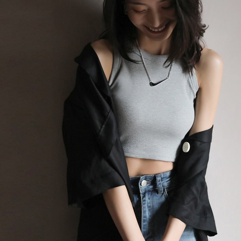 Halter Neck Summer Tank Top | Trendy Breathable Layering Cami