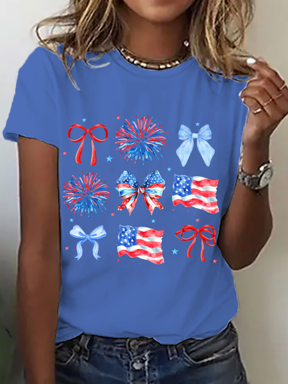 American 4th Of July Gifts Cotton T-Shirt