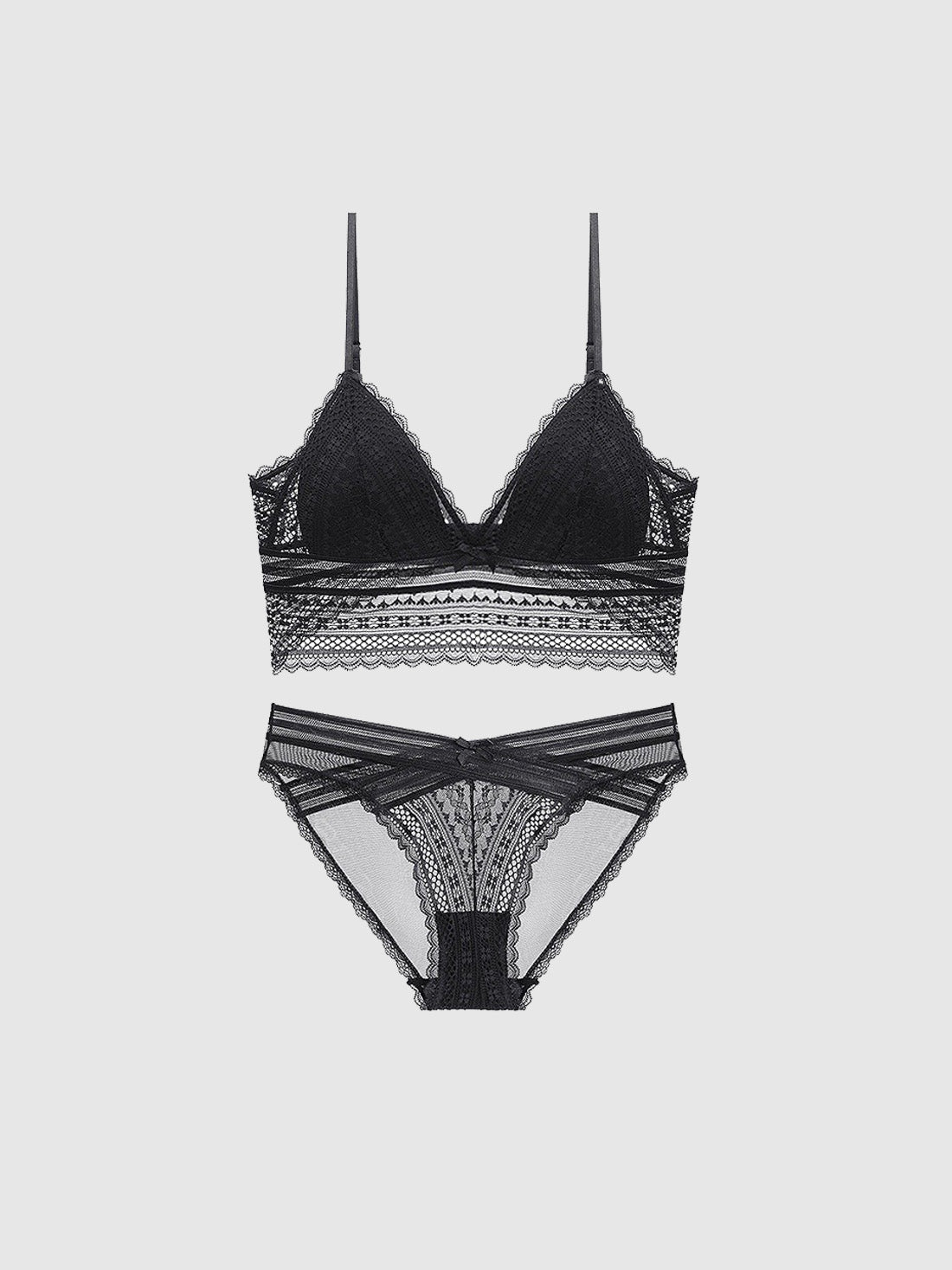 Elegant Wireless U-Back Lace Triangle Bra Set