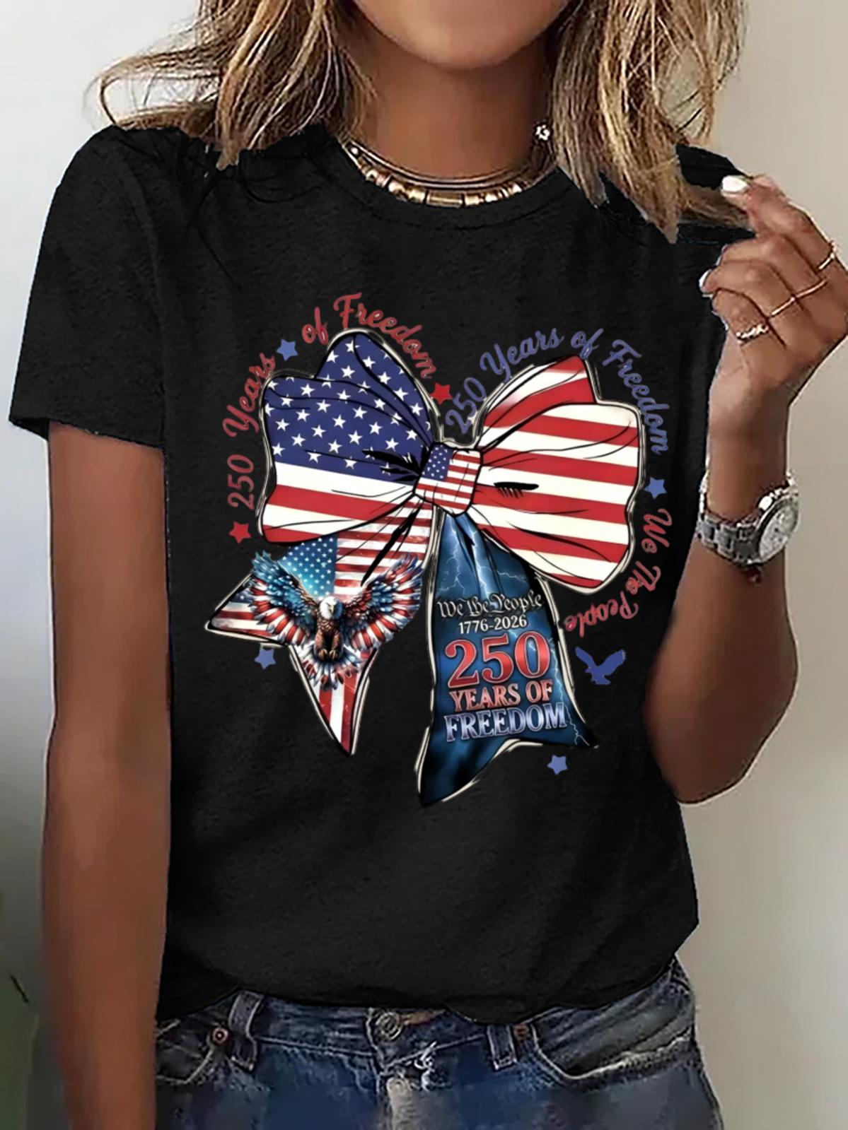 Casual Crew Neck Text Letters Regular Fit T-Shirt