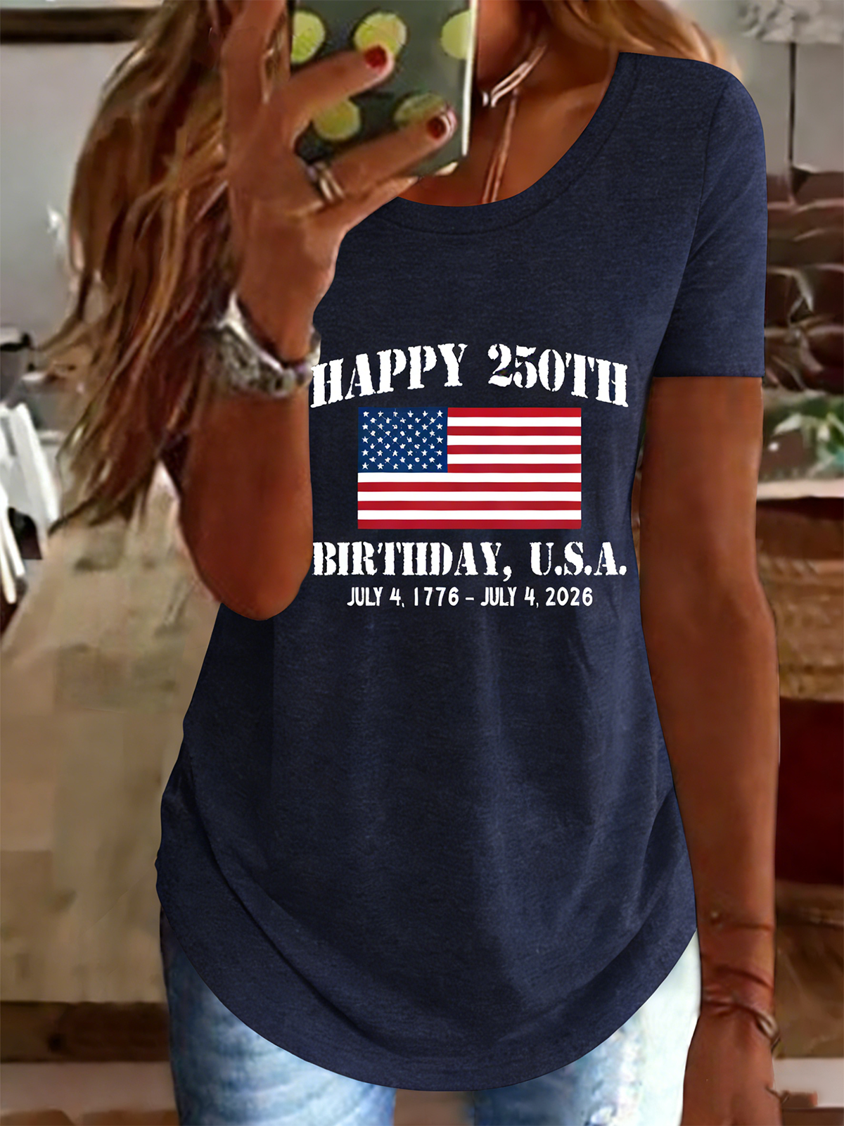 Retro American 250th Anniversary T-shirt, Vintage Independence Day T-shirt