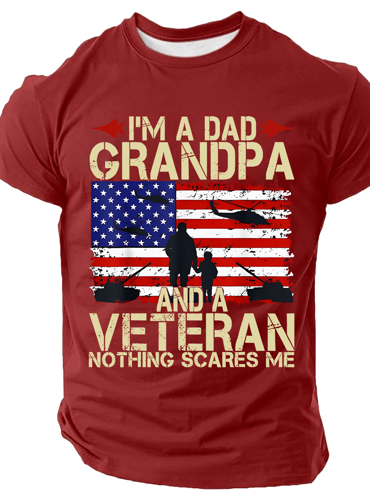 I'm A Dad Grandpa And Veteran Cotton T-Shirt