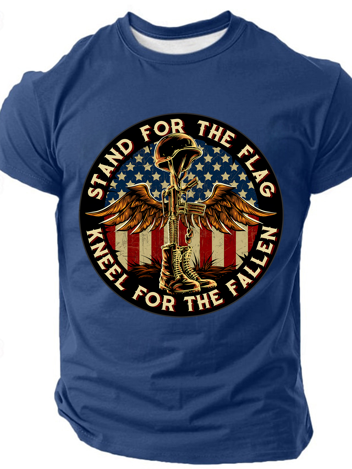 Stand For The Flag Kneel For The Cross Cotton T-Shirt