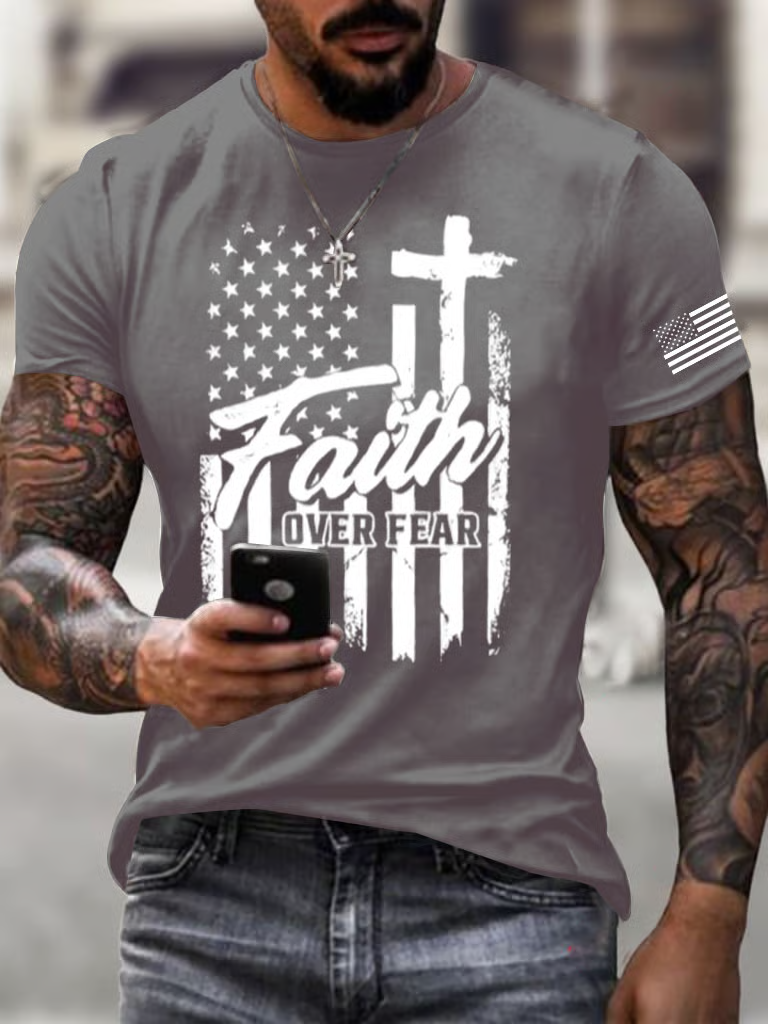 Men's Firm in Faith Fierce in Justice Christian Patriotic T-shirt