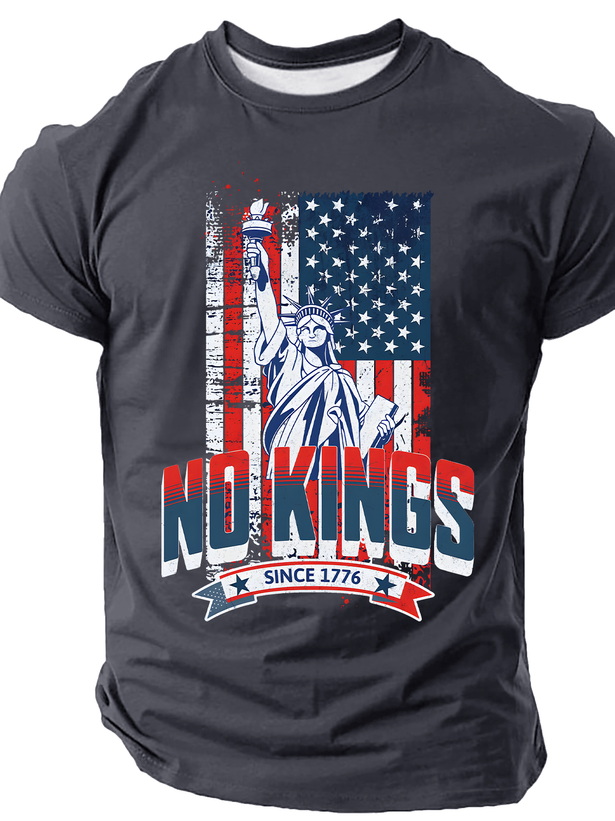 No Kings Since 1776 Statue Of Liberty Patriotic Cotton T-Shirt