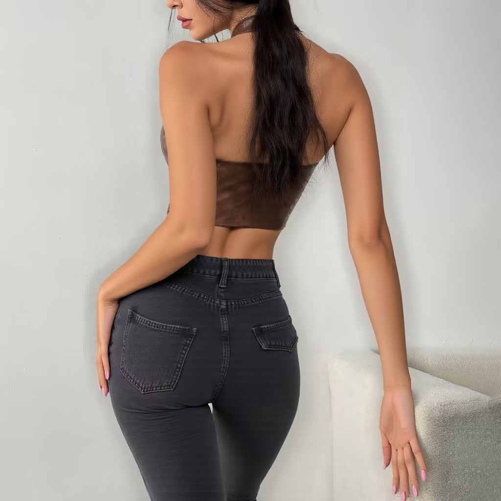 Halter Lace-Up Corset Crop Top | Trendy Going-Out Cami