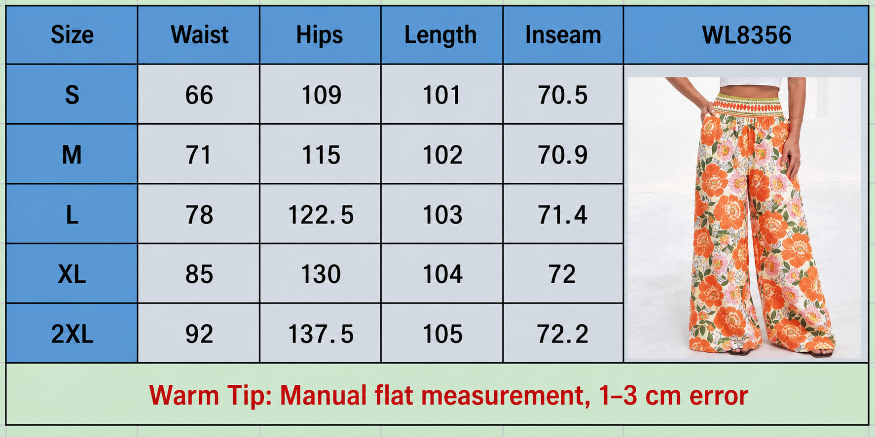 Printed High-Waist Wide-Leg Pants | Casual Comfortable Travel Trousers