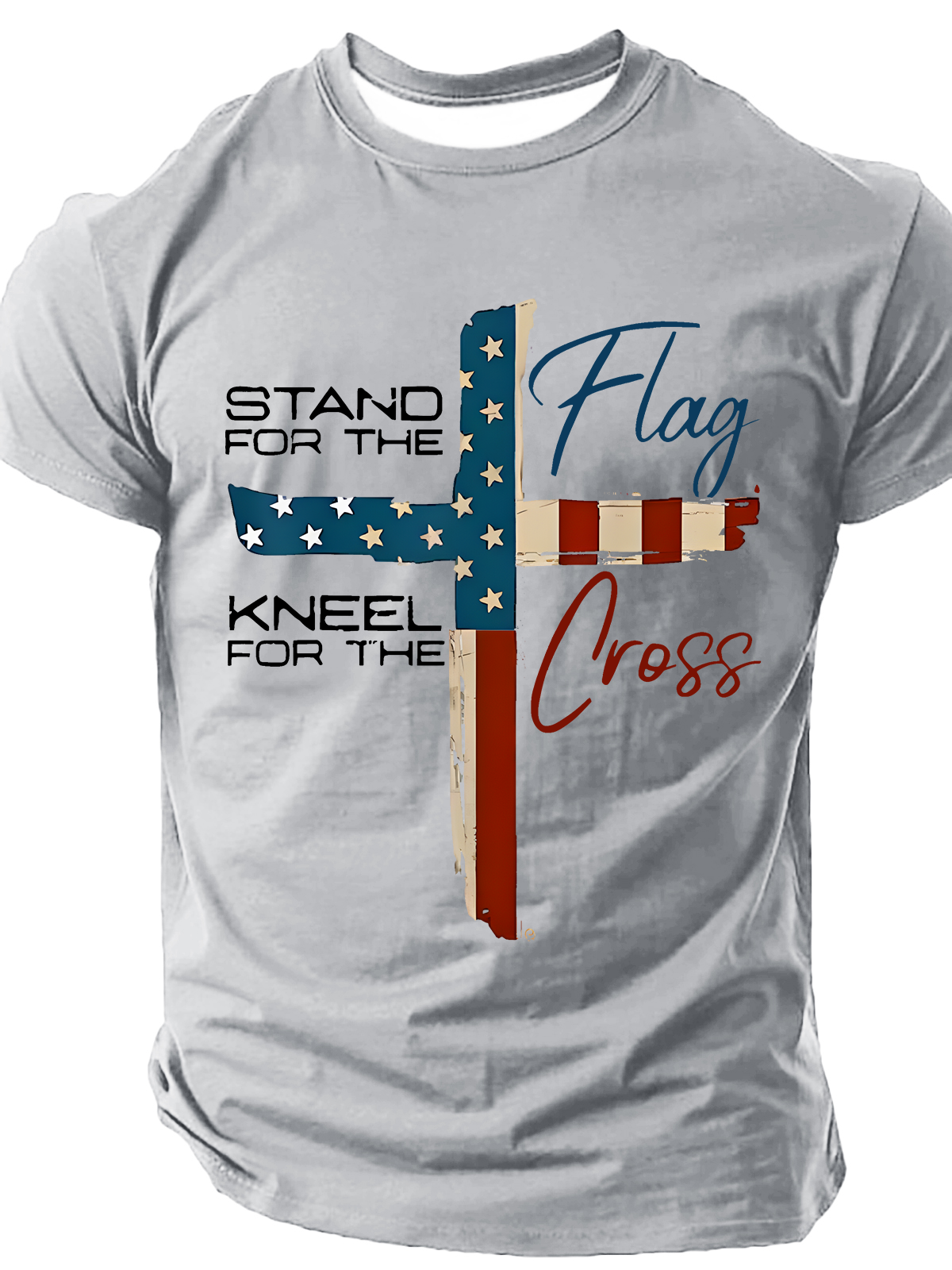 Stand For The Flag I Kneel For The Cross Cotton T-Shirt