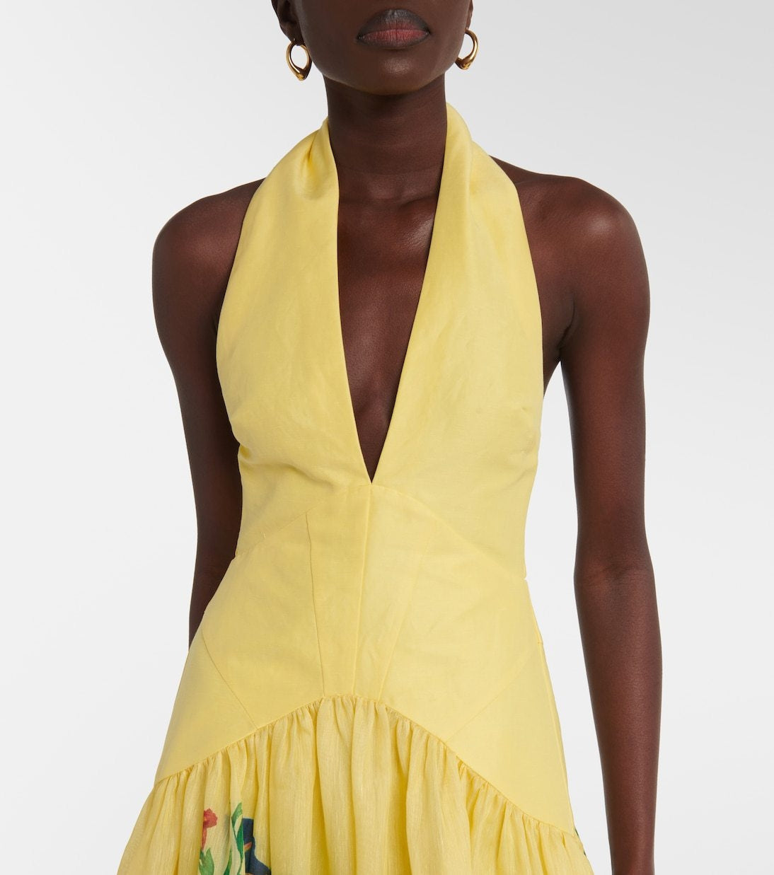 Printed Halter Backless Maxi Dress | Resort Vacation Wear