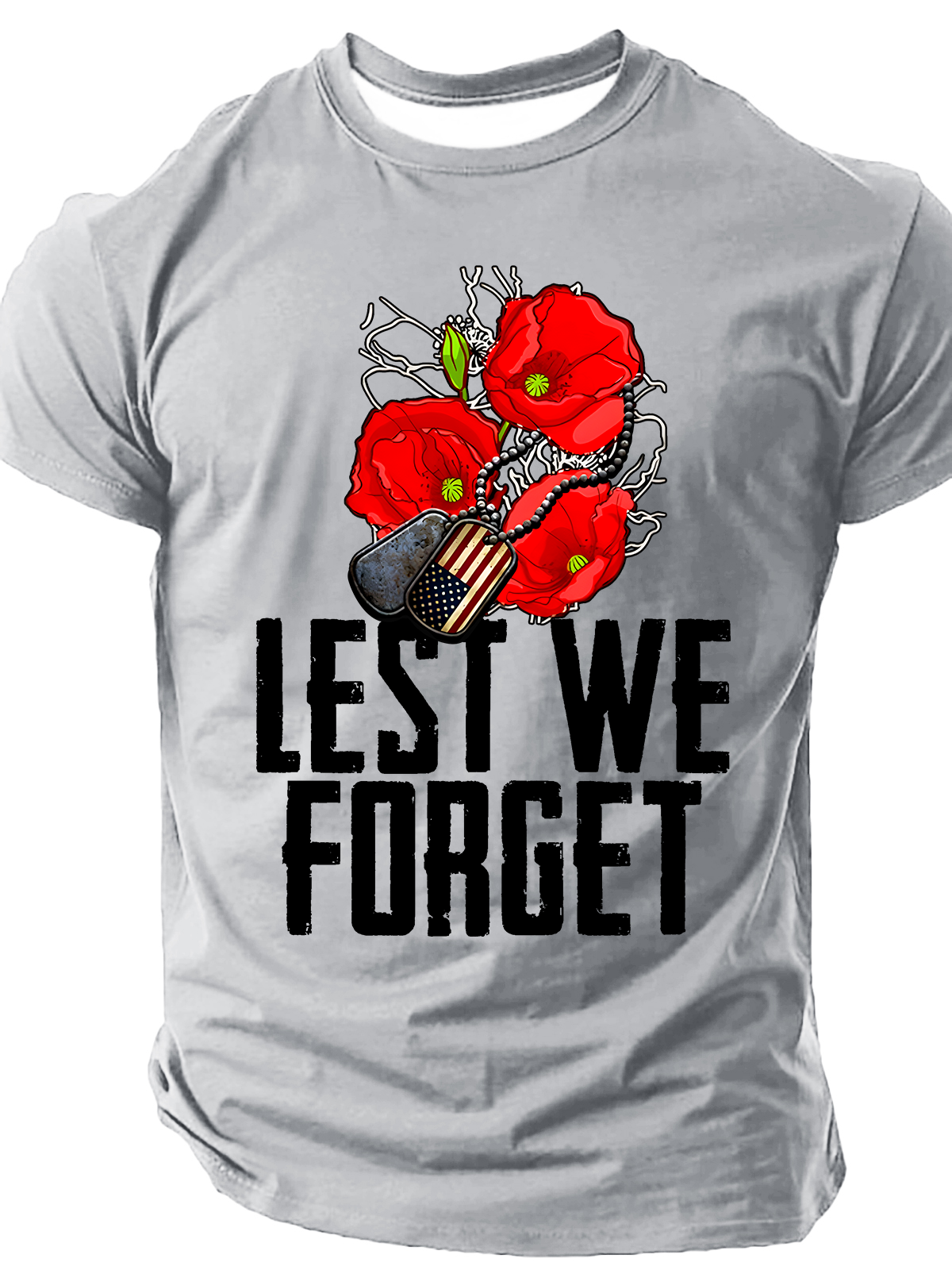 Lest We Forget,Veteran's Day Shirt, Memorial Day Cotton T-Shirt