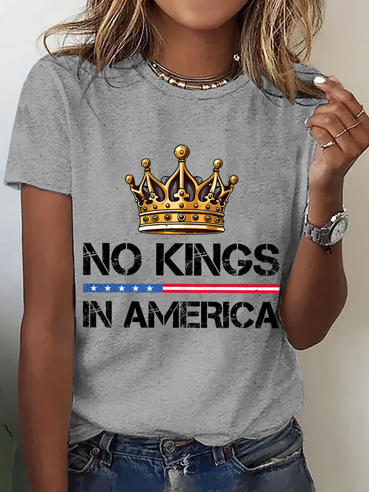 No Kings In America Cotton T-Shirt