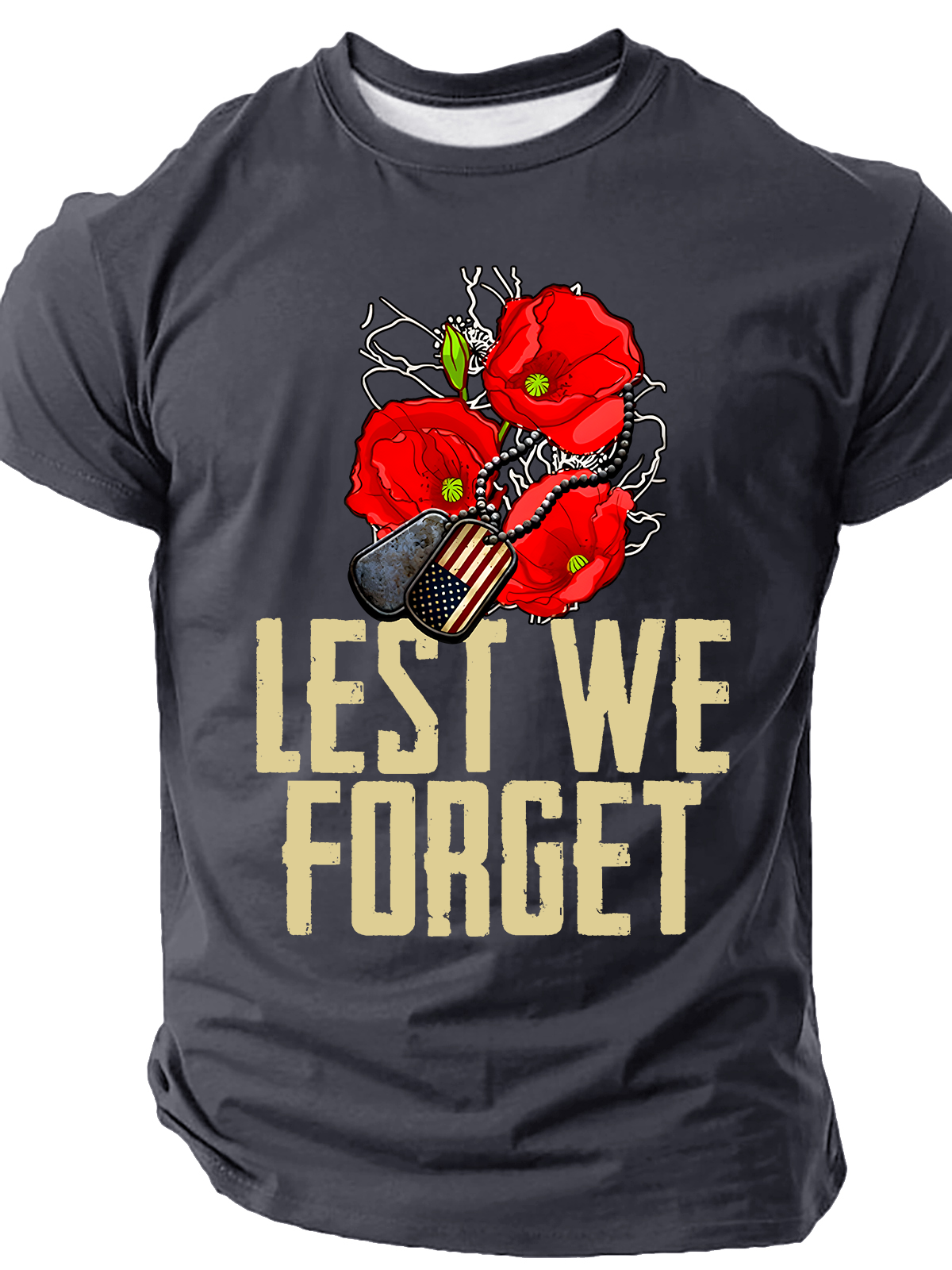 Lest We Forget,Veteran's Day Shirt, Memorial Day Cotton T-Shirt