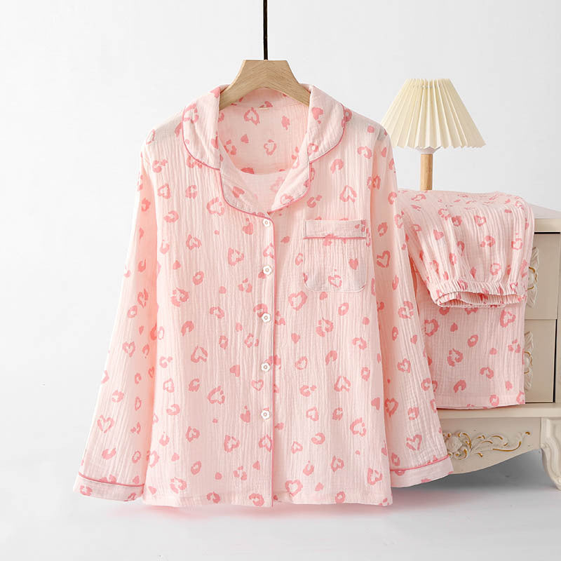 Cotton Long-Sleeve Loungewear Pajama Set | Relaxed Homewear Two-Piece Outfit