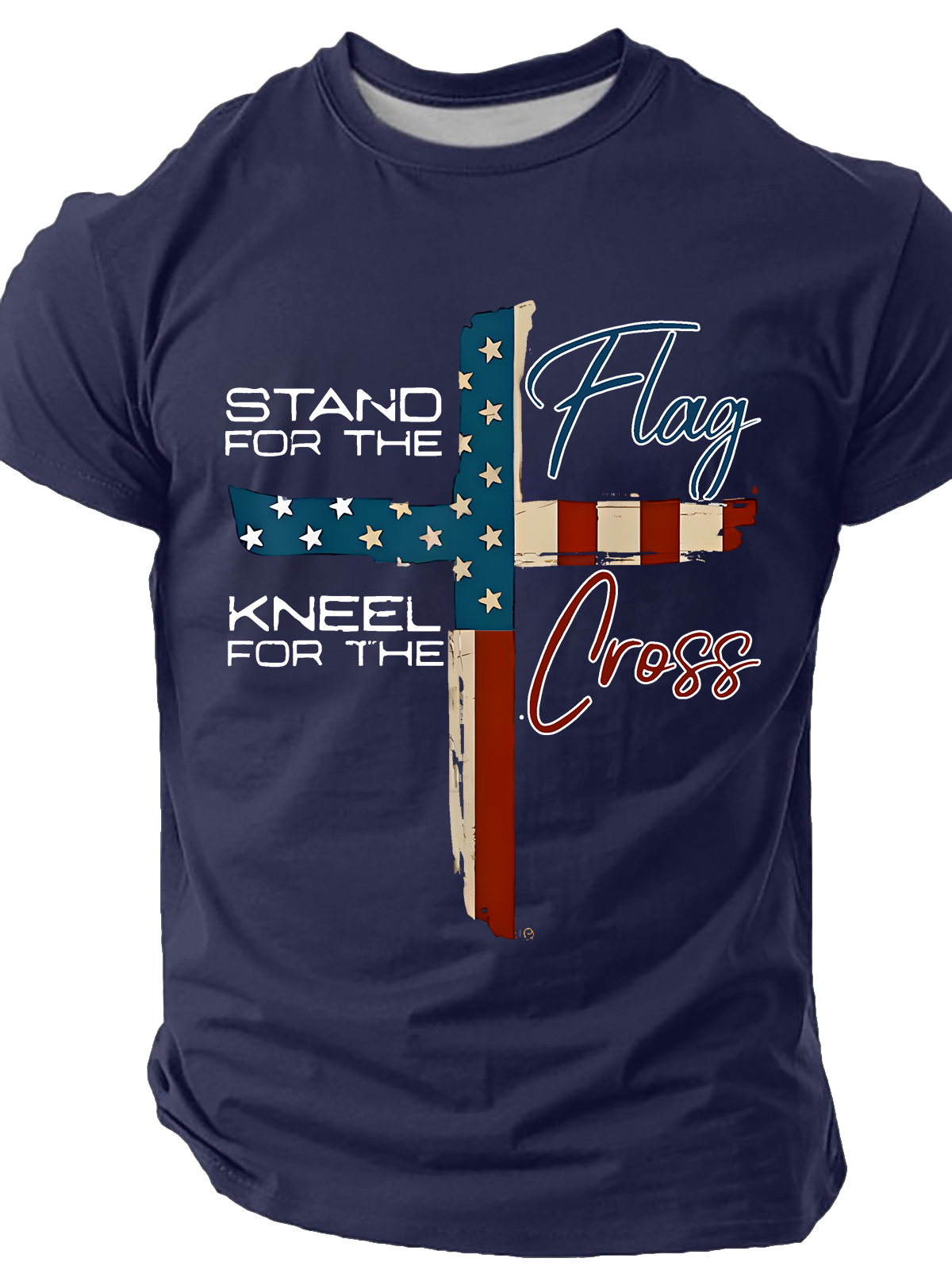 Stand For The Flag I Kneel For The Cross Cotton T-Shirt