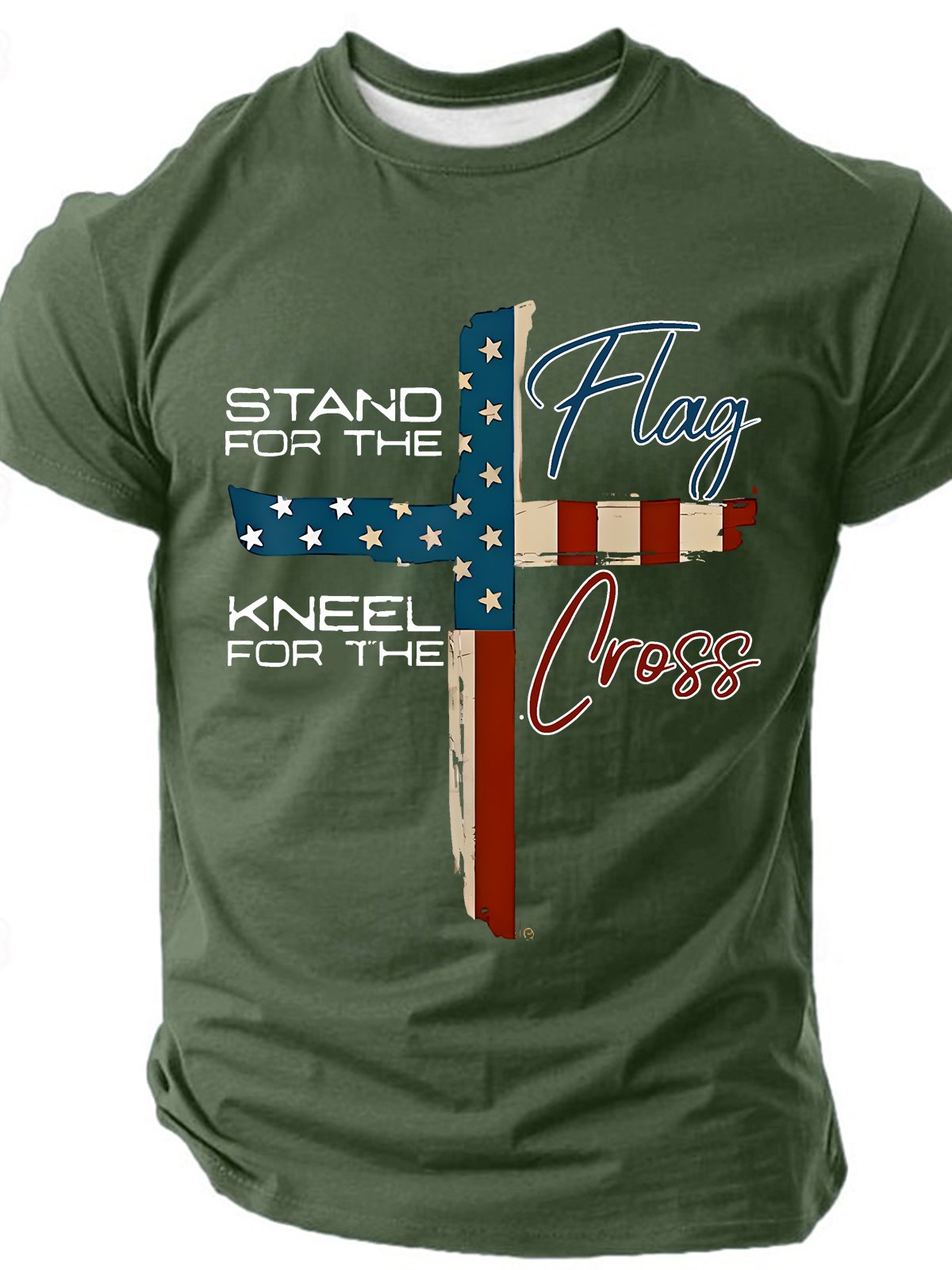 Stand For The Flag I Kneel For The Cross Cotton T-Shirt