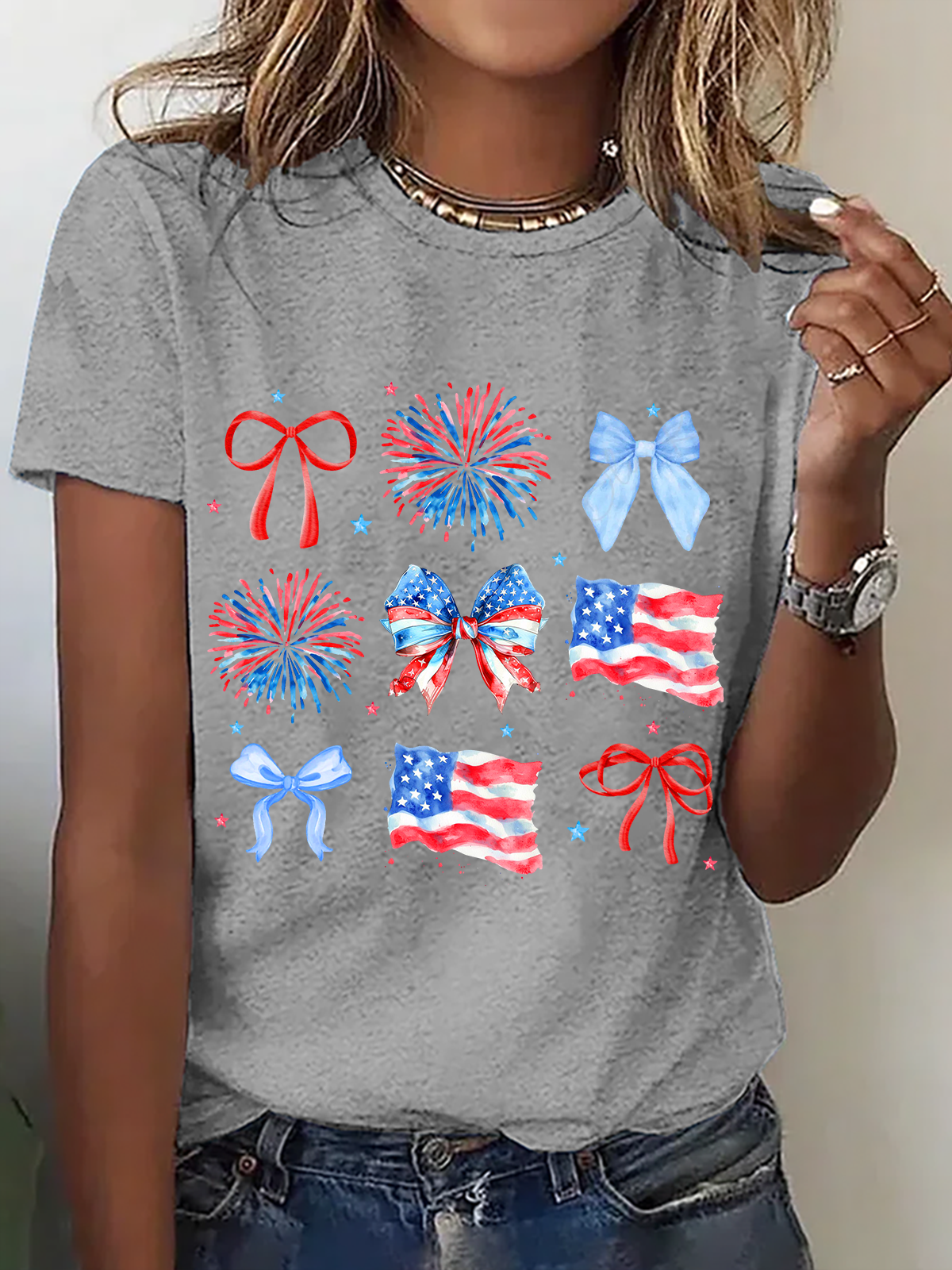 American 4th Of July Gifts Cotton T-Shirt