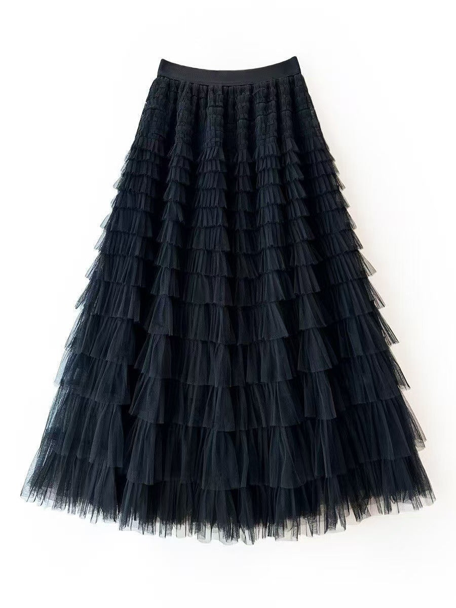 Layered Tulle Maxi Skirt | Romantic Tiered Cake Skirt