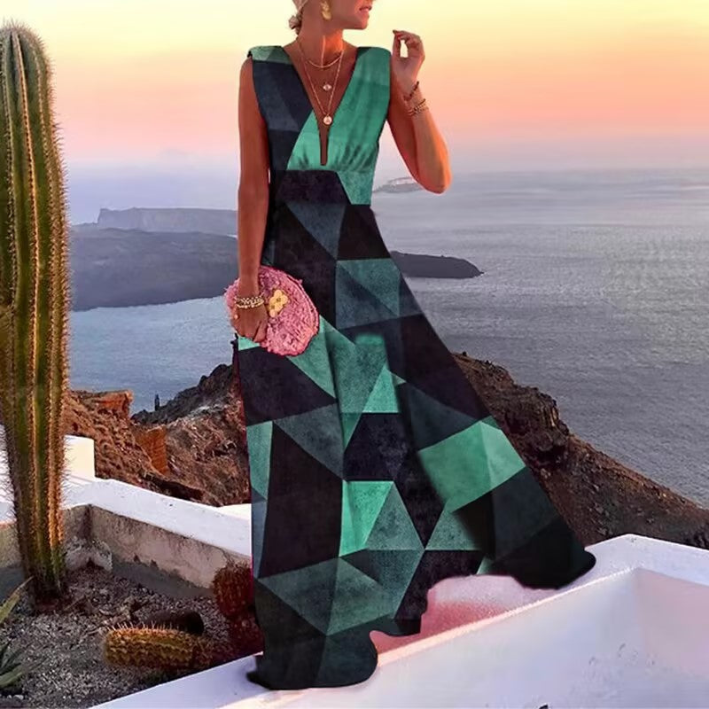 French Chiffon Slip Dress | Elegant Sleeveless Resort Dress
